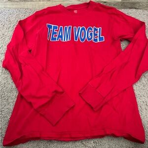 Team Vogel don’t stop believin red long sleeve tshirt